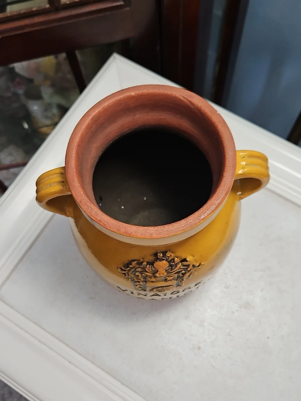 Pier 1 Vinaigre Balsamique Mustard Color Vase